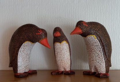 Wooden penguin family.